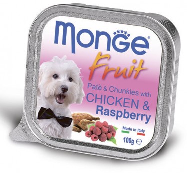 Monge Dog Fruit консервы для собак курица с малиной 100г